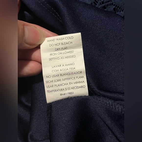 Heartsoul Lace Lined Sleeveless Peplum Dress - Navy Blue - Sz Women’s Medium - Picture 10 of 10